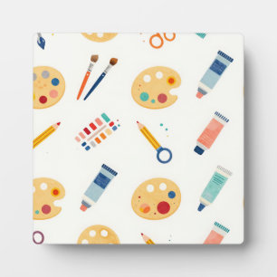 Plaque Photo Outils de peinture d'artiste Motif Mignon Aquarell
