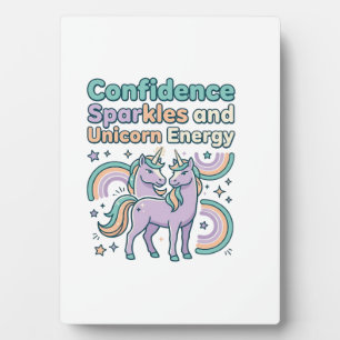 Plaque Photo Paillettes de Confiance de Licorne et Conception d