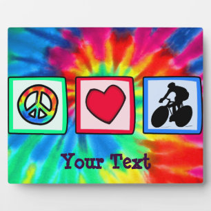 Plaque Photo Paix, Amour, Vélo