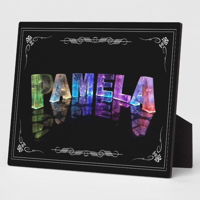 Plaque Photo Pamela - Le nom Pamela en lumières 3D (Photo (Côté)