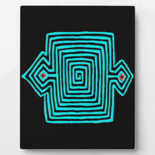 Plaque Photo Panama Mola Tortoise - Noir bleu