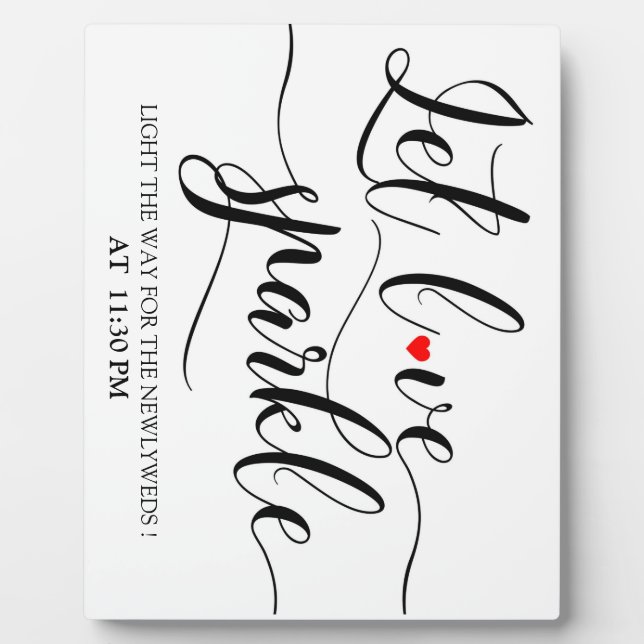 Plaque Photo Pancarte de table avec chevalet Let love Sparkle (Devant)