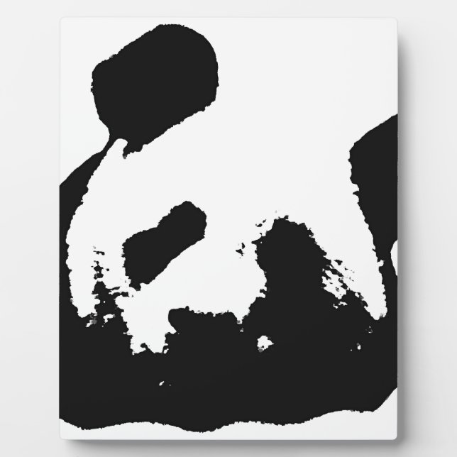 Plaque Photo Panda d'art noir blanc (Devant)