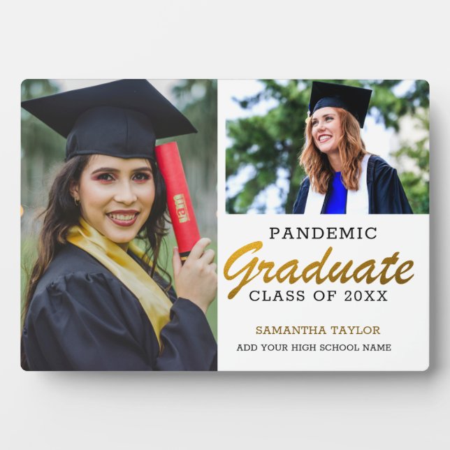 Plaque Photo Pandemic Graduate 2025 2 photo Collage (Devant)