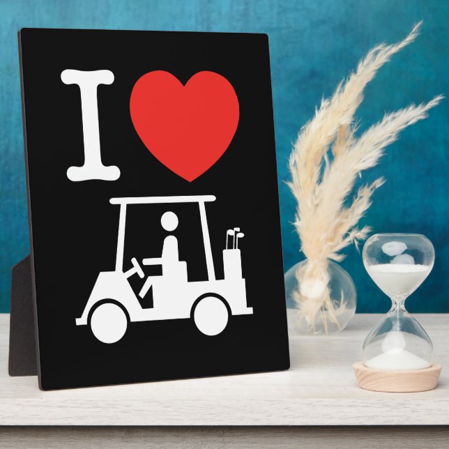 Plaque Photo Panier de golf I Heart (Love) (Côté)