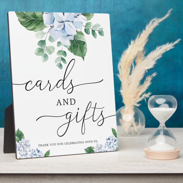 Plaque Photo Panneau Blue Hydrangea Floral Cartes et Cadeaux (Côté)