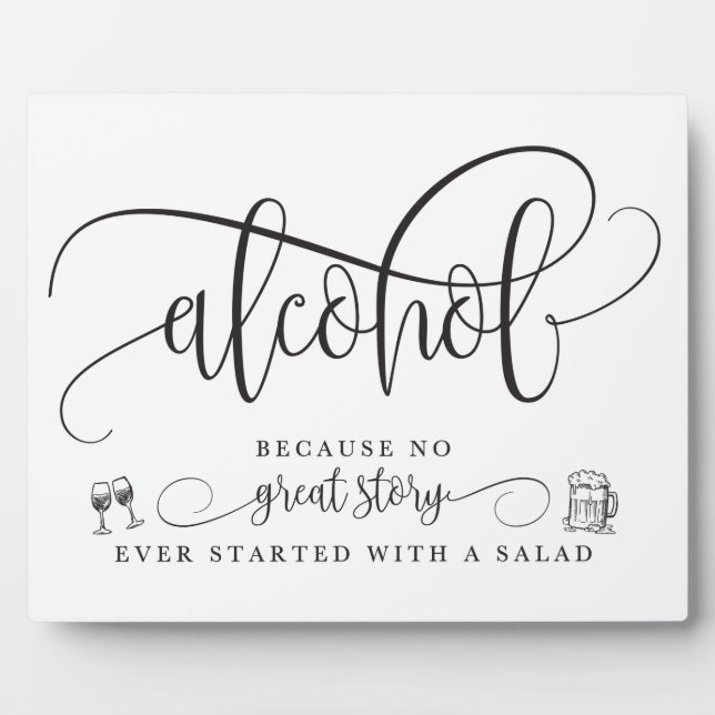 Plaque Photo Panneau de la barre d'alcool mariage (Devant)