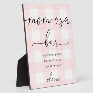 Plaque Photo Panneau de la barre Maman-Osa En vichy Baby shower