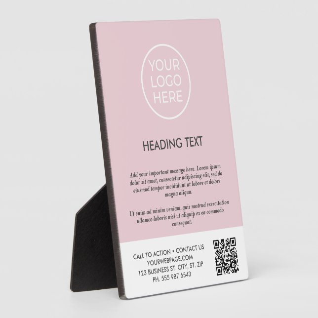 Plaque Photo Panneau de la table du logo de l'entreprise rose p (Côté)