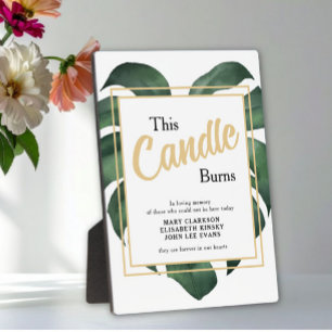 Plaque Photo Panneau de mariage Monstera En souvenir Tabletop