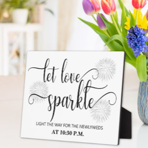 Plaque Photo Panneau de mariage « Que l'amour scintille » Plaqu