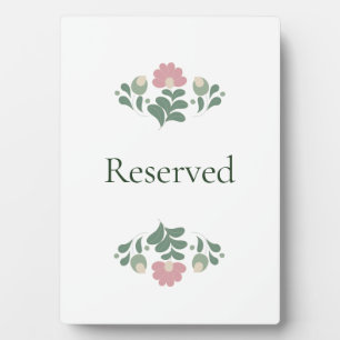 Plaque Photo Panneau de mariage réservé floral