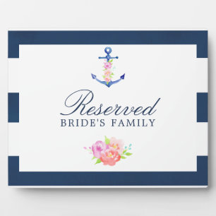 Plaque Photo Panneau de réservation de mariage floral aquarelle