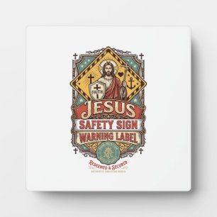 Plaque Photo Panneau de sécurité Jésus Étiquette d'avertissemen