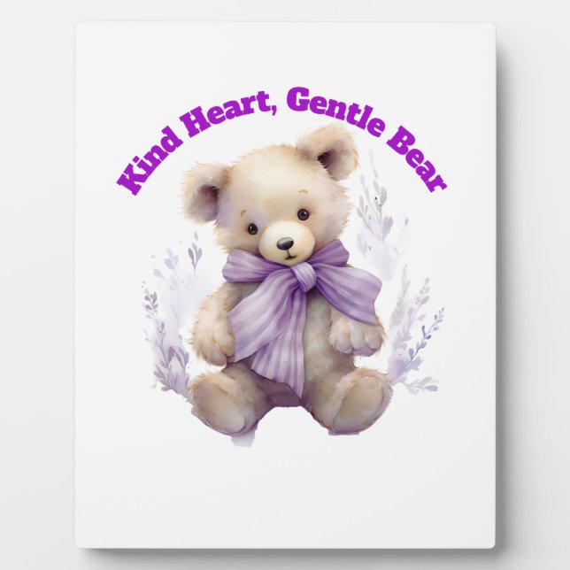 Plaque Photo Panneau Kind Heart Gentle Bear - Ourson mignon (Devant)