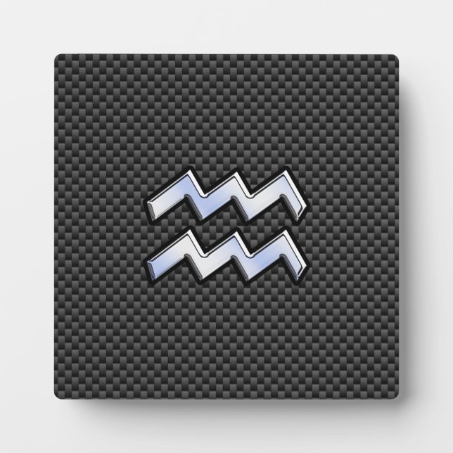 Plaque Photo Panneau Zodiaque Aquarius Style fibre de carbone (Devant)