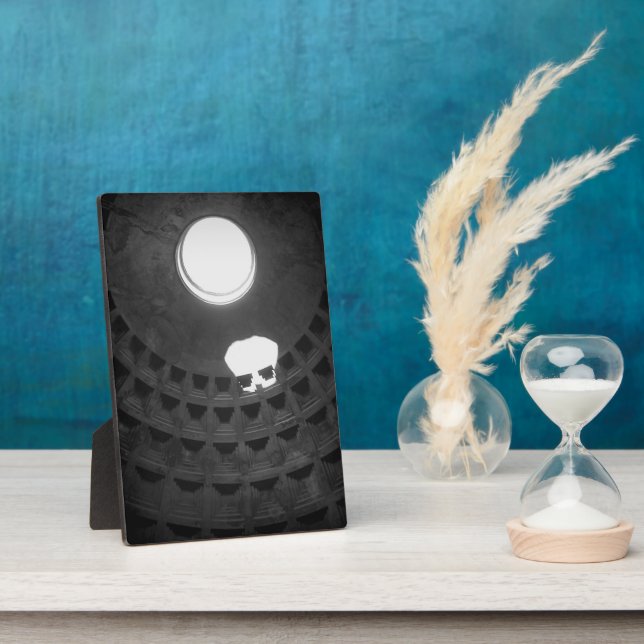 Plaque Photo Panthéon Crâne clair Rome Italie Noir et Blanc (Côté)