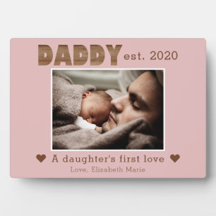 Plaque Photo Papa a établi la première photo d'amour rose de la