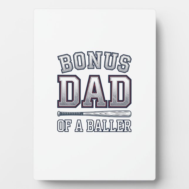 Plaque Photo Papa bonus d'un design de maillot de sport vintage (Devant)