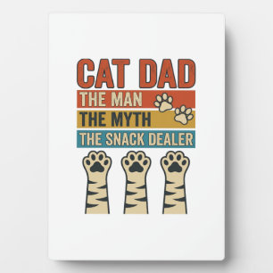 Plaque Photo Papa Chat Le Fournisseur de Snacks Chemise Vintage