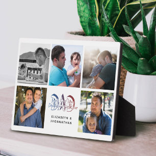 Plaque Photo Papa Fils & Fille Citation Photo Collage Nom de fa