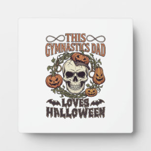 Plaque Photo Papa Gymnastique Aime Halloween Crâne Citrouilles 