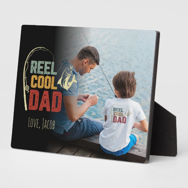Plaque Photo Papa Pêche personnalisé cadeau photo (Côté)