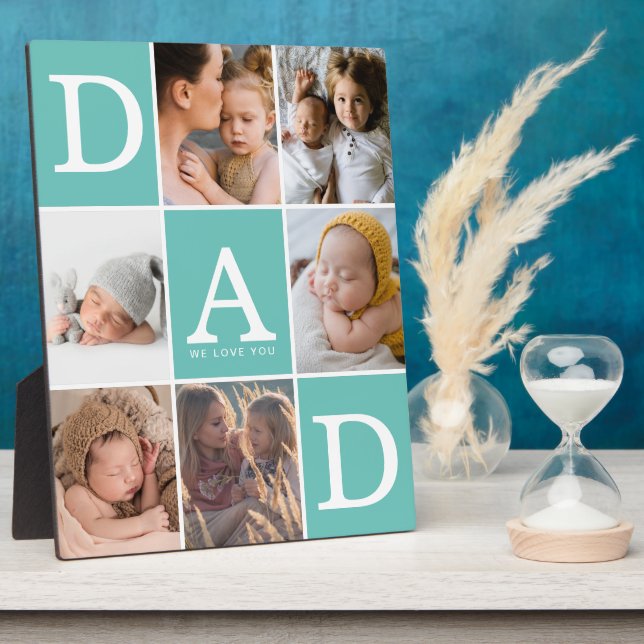 Plaque Photo Papa We Love You Photo Collage (Côté)