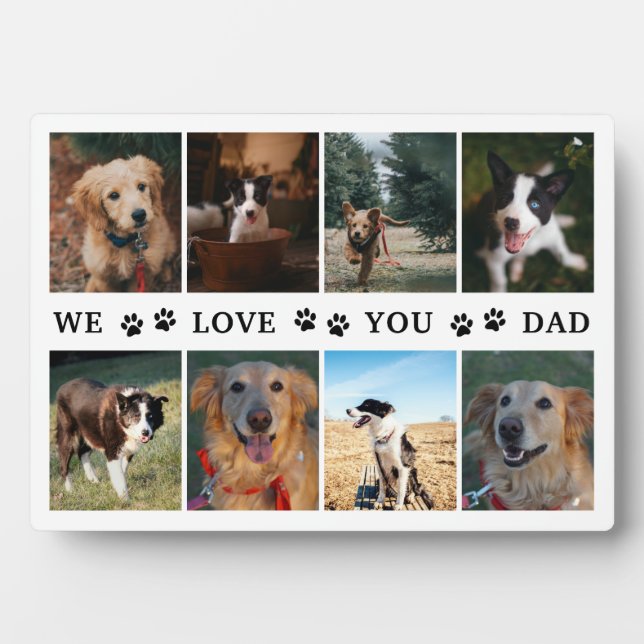 Plaque Photo Papiers Nous Vous Aimons Papa Photo Collage (Devant)