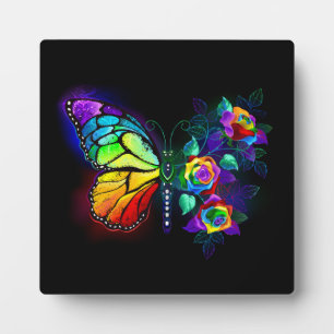 Plaque Photo Papillon arc-en-ciel