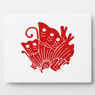 Plaque Photo Papillon asiatique Japonais Conception Kamon