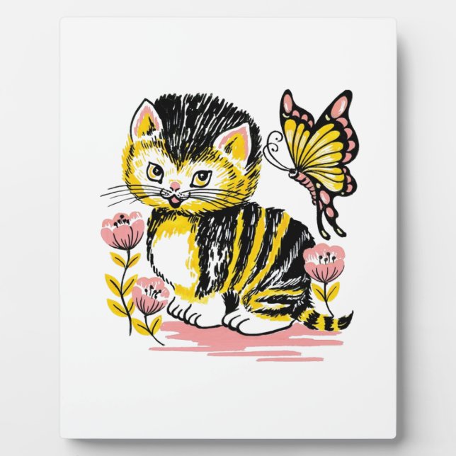 Plaque Photo Papillon & Kitten (Devant)