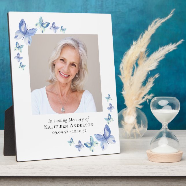 Plaque Photo Papillons Photo Memorial Hommage Keepsaké (Côté)