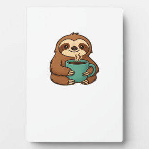 Plaque Photo Paresseux mignon avec tasse à café � Animal détend
