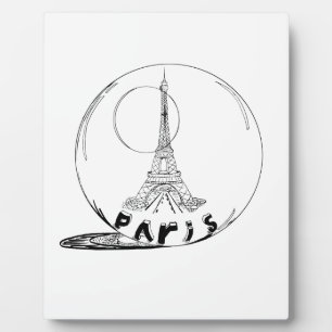 Plaque Photo paris dans une boule de verre