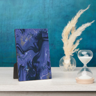 Plaque Photo Parties scintillant bleue Galaxy Swirl Abstrait Mo