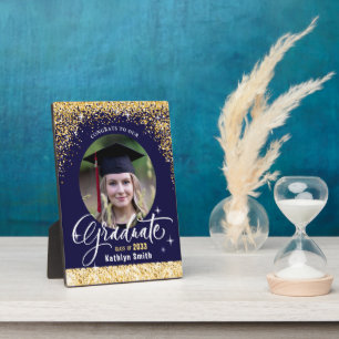 Plaque Photo Parties scintillant d'or élégant Sparkling Graduat