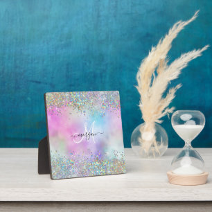 Plaque Photo Parties scintillant holographique Rainbow Pastels 