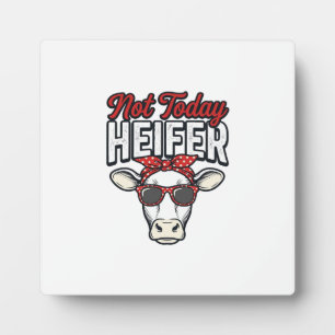 Plaque Photo Pas aujourd'hui génisse drôle vache vintage vecteu