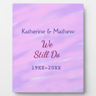 Plaque Photo Pastel rose violet Vow renouvellement anniversaire