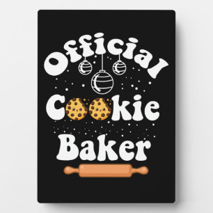 Plaque Photo Pâtissier officiel amateur de cookies de Noël