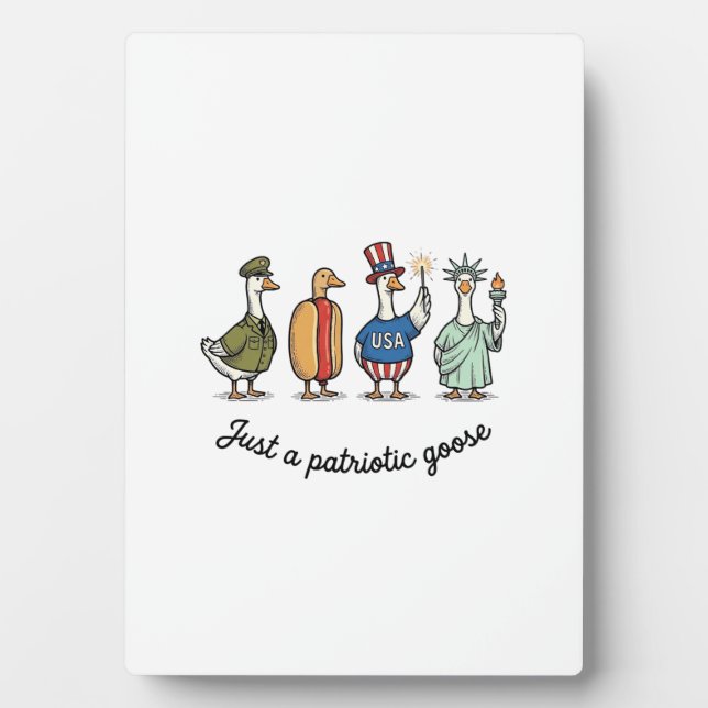 Plaque Photo Patriotic Goose Vintage Engraving Funny USA Shirt  (Devant)