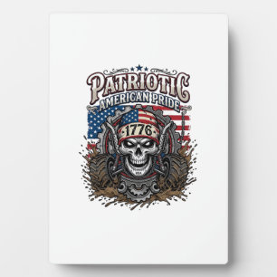 Plaque Photo Patriotique 1776 Hors Route Crâne Monster Truck Lo