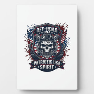 Plaque Photo Patriotique 1776 Hors Route Crâne Monster Truck Lo