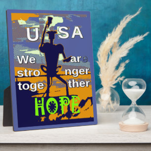 Plaque Photo Patriotique USA Hope Graphisme