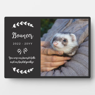 Plaque Photo Patte noire mat Memorian de photo de furet de comp