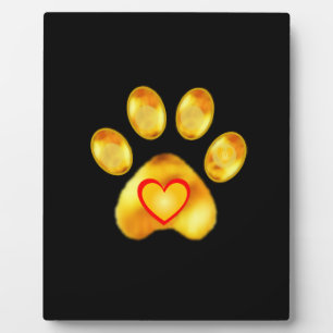 Plaque Photo Paw or mignon sur noir