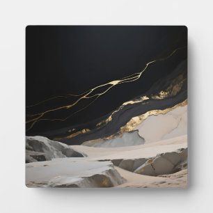 Plaque Photo Paysage en marbre d'or noir