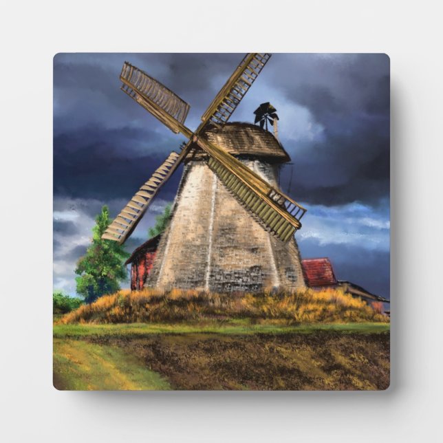 Plaque Photo Paysage et temps dans la Pays-Bas - Dessin (Devant)