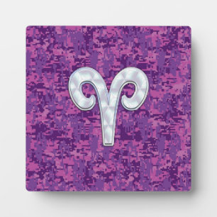 Plaque Photo Pearl Like Aries Zodiac Sign on Camo numérique